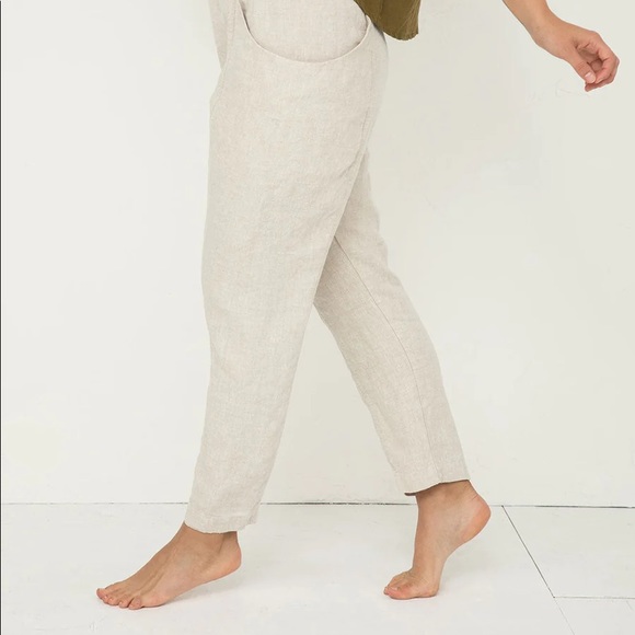 Elizabeth Suzann Clyde Workpants in Flax Midweight Linen, Size 1X - Picture 3 of 16